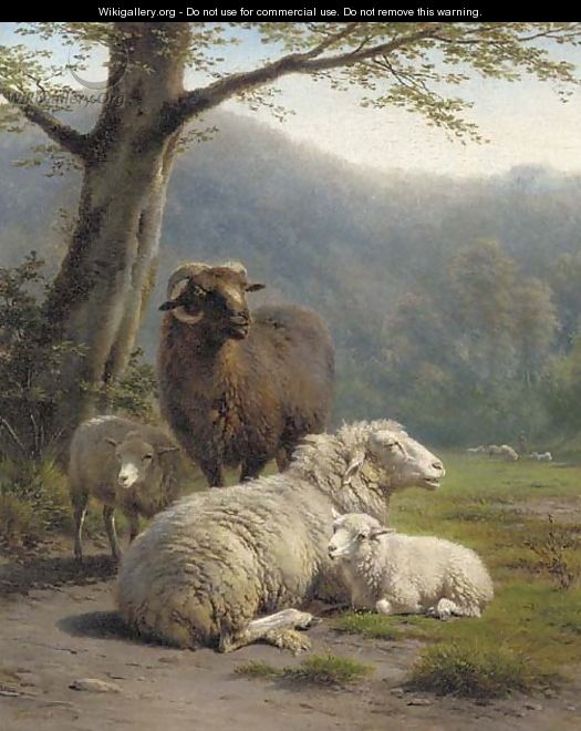 Sheep in a meadow - Frans Lebret