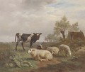 Cattle in a meadow - Frans Lebret