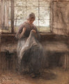 Girl sewing by a window - Jozef Israels