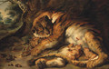 Tiger with Cubs - Josef Bche