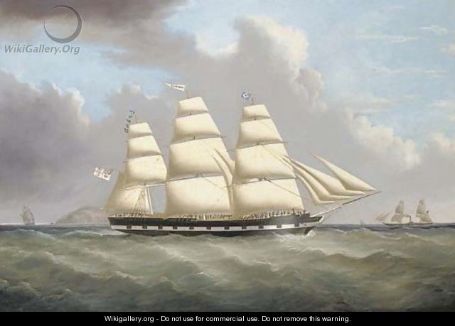 The British ship Norwood outward-bound off the South Stack, Anglesey - Joseph Heard