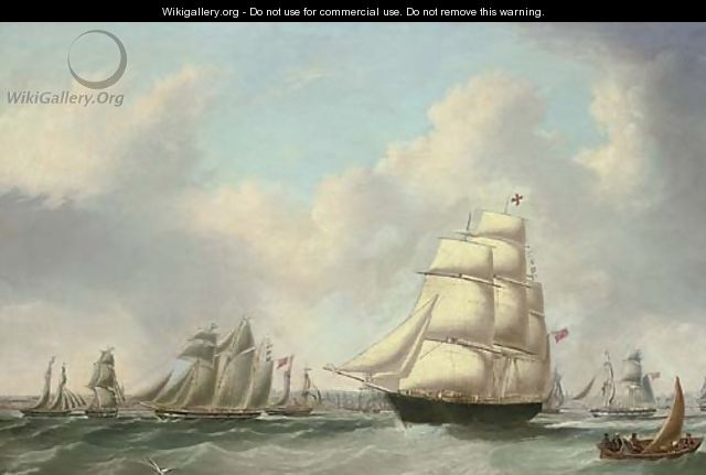 Ships of the fleet of George Brown and Harrison in the Mersey off Liverpool - Joseph Heard
