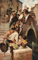 A crowded bridge, Venice - J. Haier