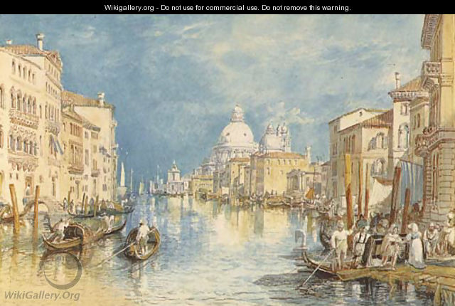 The Grand Canal, Venice, with gondolas and figures in the foreground - Joseph Mallord William Turner