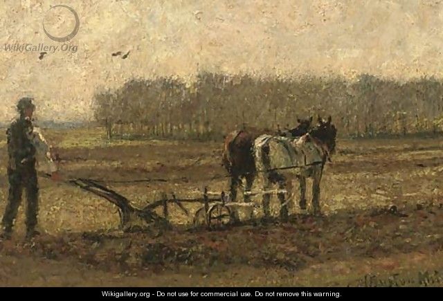 Ploughing the fields, autumn - John William Buxton Knight