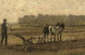 Ploughing the fields, autumn - John William Buxton Knight