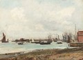 A harbour at low tide - John William Buxton Knight