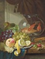 Still Life with Fruit and Goldfish in a Bowl on a Ledge - John Wainwright