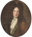 Portrait of a gentleman, half-length, in a brown and green robe, with a white cravat - Johannes or Jan Verelst