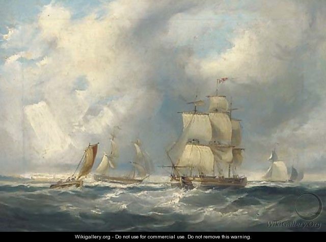 Shipping in a squall - James Wilson Carmichael