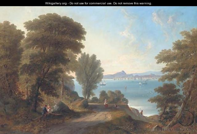 A view across the Firth of Forth to Edinburgh, the Castle, Holyrood Palace, Arthur