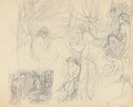 Possible study for 'Flora and the Zephyrs' and other figure studies - (after) Cortona, Pietro da (Berrettini)