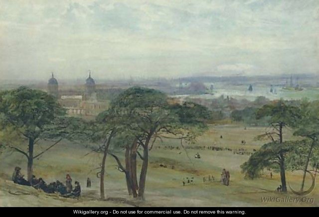 A view of Greenwich with the Naval Hospital, London - John William Inchbold