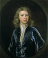 Portrait of a young man, identified as Jonathan Richardson, Jnr., half-length in a blue jacket - Jonathan Richardson