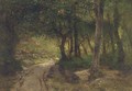 A track running through a sunlit glade - Francisco Masriera y Manovens