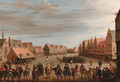 The disbanding of the waardgelders by Prince Maurits of Nassau on the Neude, Utrecht, 31 July 1618 - Joost Cornelisz. Droochsloot