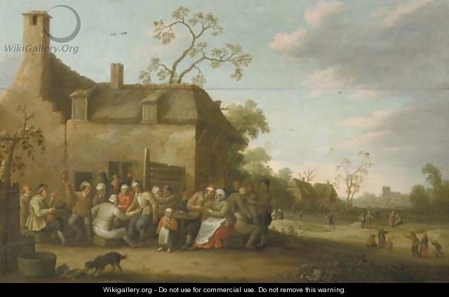 Peasants merry-making before a farmhouse - Joost Cornelisz. Droochsloot