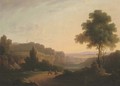 An Italian landscape with a monastery - John Rathbone