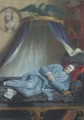 Portrait of John Horne Tooke (1736-1812), small full-length, in a black sleeping hat and blue suit, reclining on a bed - John Raphael Smith