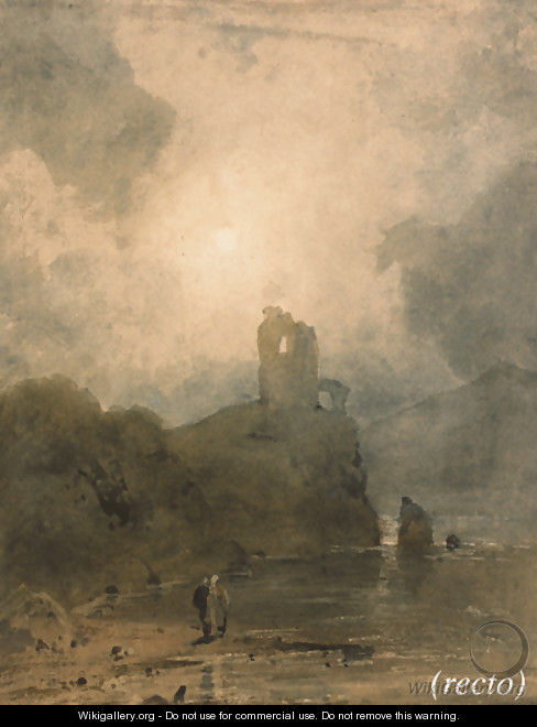 Dolbadern Castle on Llanberris Lake, Caernarvonshire - John Sell Cotman