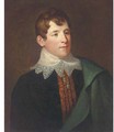 Portrait of Charles Kemble (1775-1854), half-length, wearing a black coat and a white collar, with a green cloak over his left shoulder - John Russell