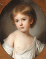 A young boy, bust-length, in a painted oval - John Russell