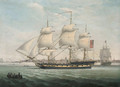 Merchantmen in the Mersey, with the port of Liverpool beyond - John Jenkinson