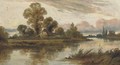 A peaceful day on the river, near Pangbourne-on-Thames - John Horace Hooper