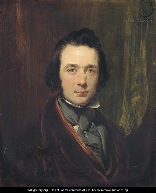 Self portrait in a cravat, half-length - John Phillip