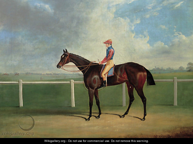 Bessy Bedlam, a bay racehorse with T. Nicholson up, on a racecourse - John Frederick Herring Snr