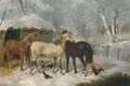 Horses and Chickens in the Snow - John Frederick Herring, Jnr.