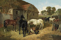 Horses and Chickens in a Farmyard 2 - John Frederick Herring, Jnr.