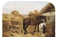 Horses, pigs and chickens in a farmyard - John Frederick Herring, Jnr.