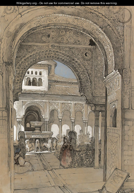 The Court of the Lions from the Hall of Justice, Granada - John Frederick Lewis