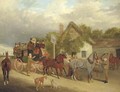 The Royal Mail - Changing Horses outside the Red Lion - John Frederick Herring Snr