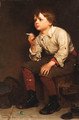 Shoeshine Boy Smoking - John George Brown