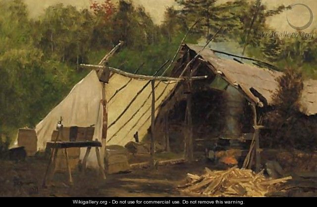 Camp in the Maine Wood, No. 3 - John George Brown