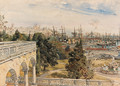 A view of Genoa harbour from the villa Doria - John Fulleylove