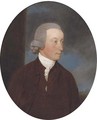 Portrait of a gentleman, small bust-length, in a brown jacket and white cravat - John Downman