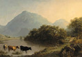 View near Beddgelert, North Wales, with cattle watering in the foreground - John Dearman