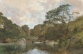 Herons on a tranquil river - John Henry Dearle