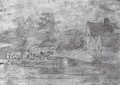 Willy Lots' Cottage, near Flatford Mill, with a horse drawn cart - John Constable