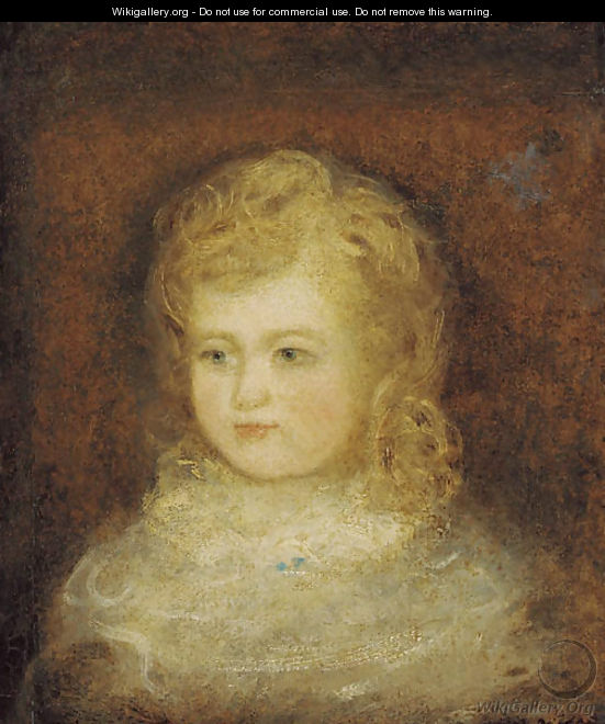 Portrait of William Fisher, son of the Reverend John Fisher, Archdeacon of Berkshire, bust-length, in a white dress - John Constable