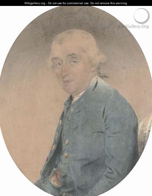 Portrait of General Spencer Cowper, half-length, in a blue jacket - John Downman