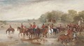 Officers watering their horses at a river - John Jnr. Ferneley