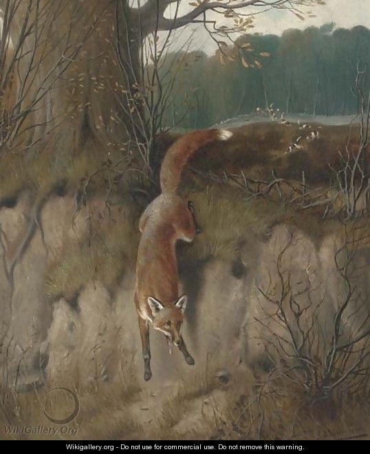 The hunted fox - John Alfred Wheeler - WikiGallery.org, the largest ...