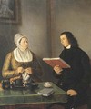 Portrait of the Reverend Hermannus Manger (1773-1844) and his wife Geertruida Coulon - Johannes Reekers