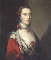 Portrait of a lady, bust-length, in an elaborate red dress with ermine trim, with a white lace ruff, and pearls in her hair - John Astley
