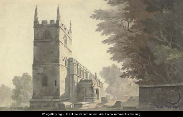 The south-western aspect of Belton Church, Lincolnshire - John Claude Nattes