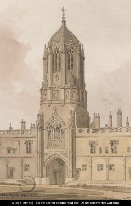 The Great West Entrance to Christ Church from the Quadrangle, Oxford - John Chessell Buckler